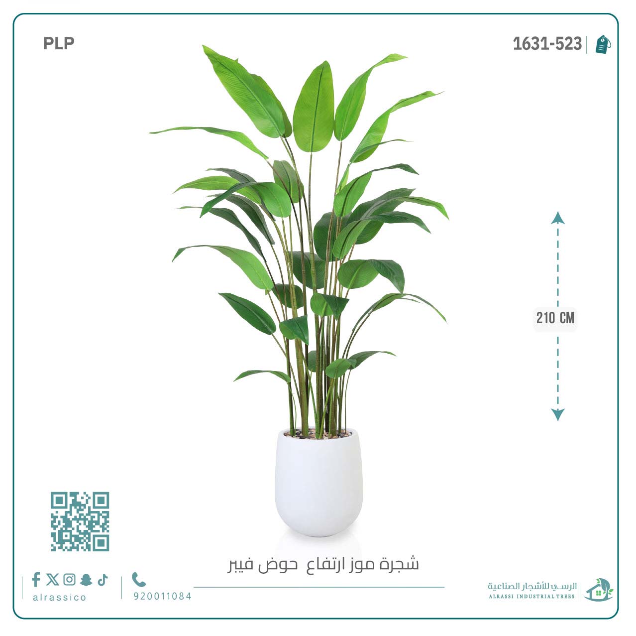   شجرة عصفور الجنة الاصطناعية الكبيرة بمركن فيبر أسطواني 