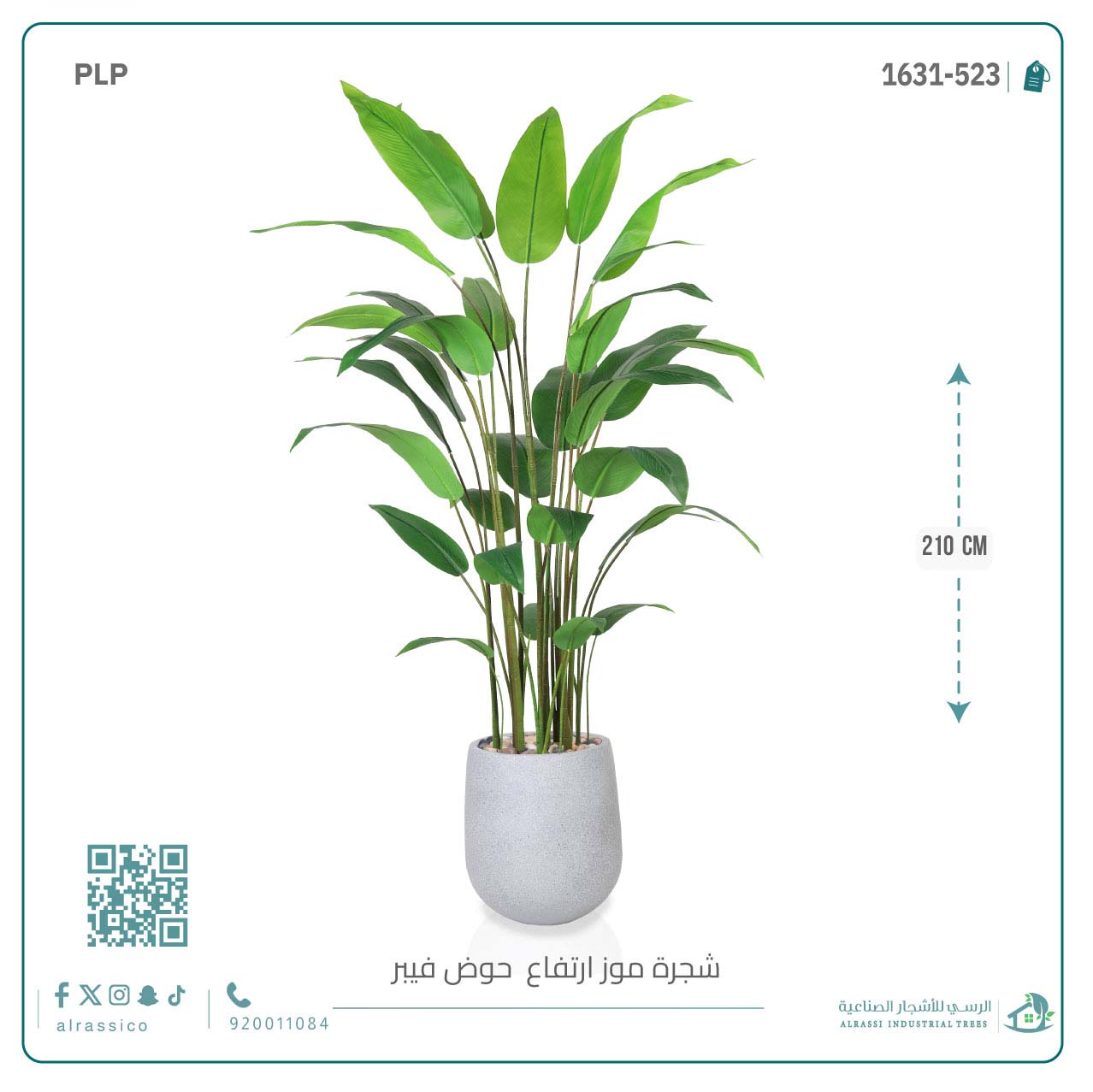   شجرة عصفور الجنة الاصطناعية الكبيرة بمركن فيبر أسطواني 