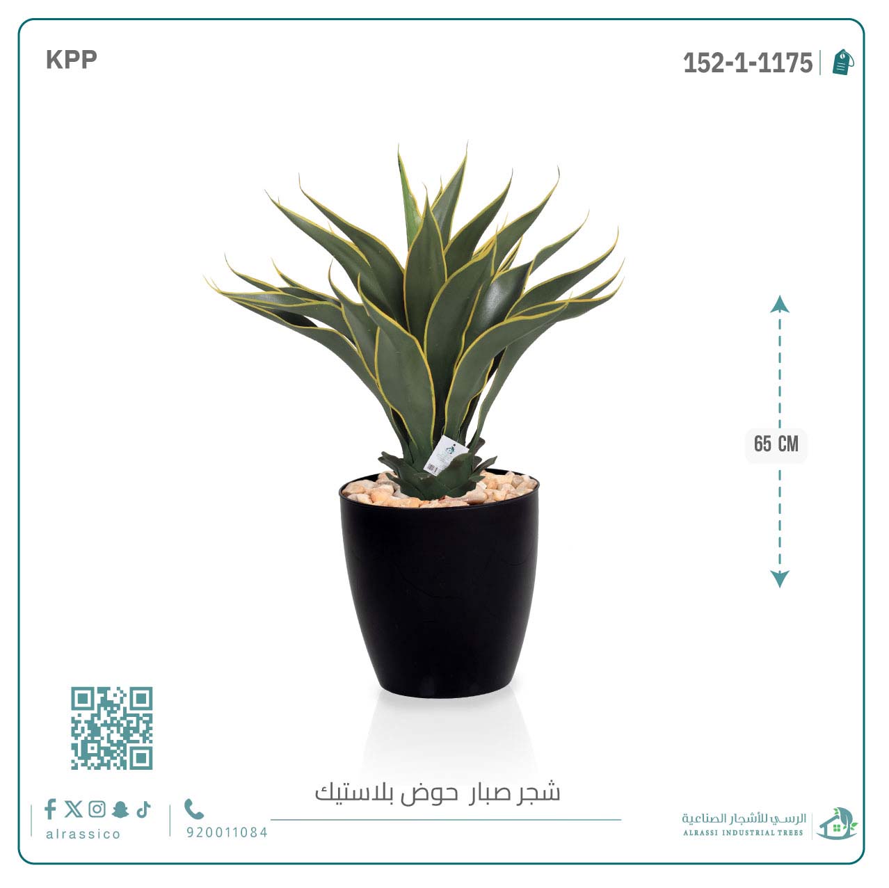  صبار ذيل الثعلب الصناعي بمركن بلاستيك اسطوانى  
