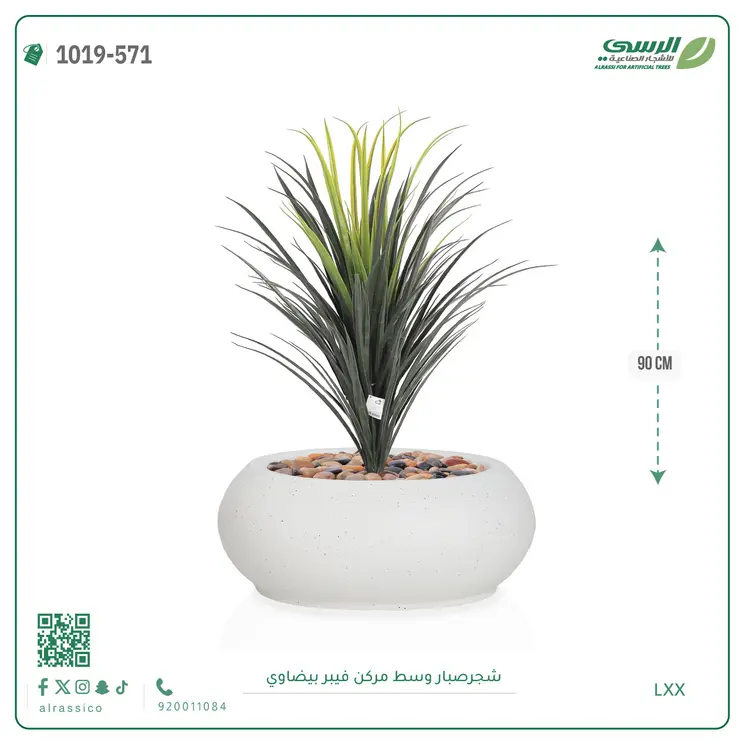  شجر صبار صناعية (ارتفاع 90 سم) بحوض فيبر 