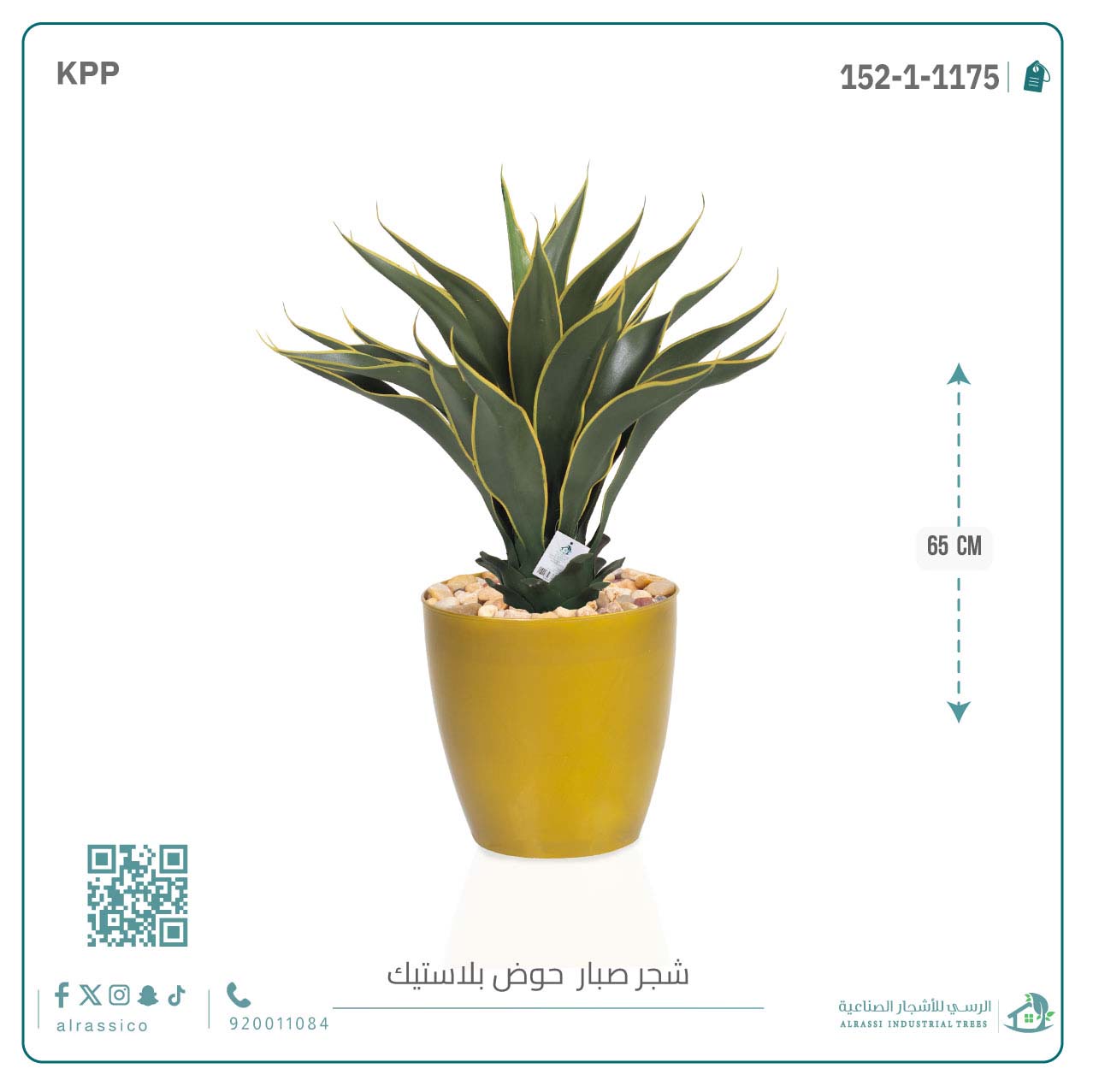  صبار ذيل الثعلب الصناعي بمركن بلاستيك اسطوانى  