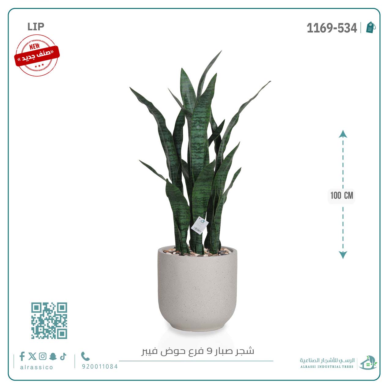  صبار جلد النمر بحوض فيبر دائري 