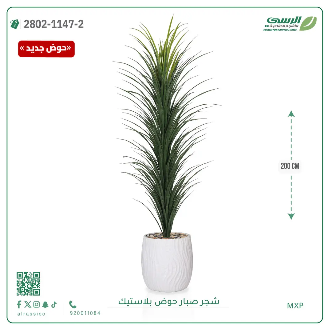 شجرة صبار صناعية ( ارتفاع 200 سم ) حوض بلاستك 