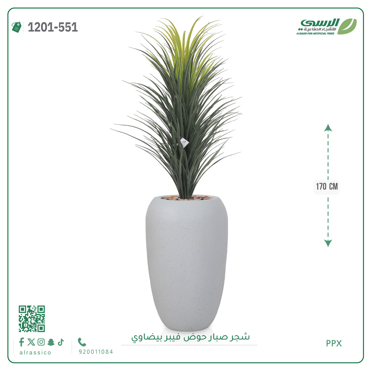  شجر صبار صناعية ( ارتفاع 170 سم ) حوض فيبر 