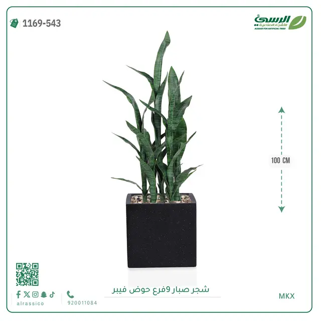  شجر صبار صناعية ( ارتفاع 100 سم ) حوض فيبر 