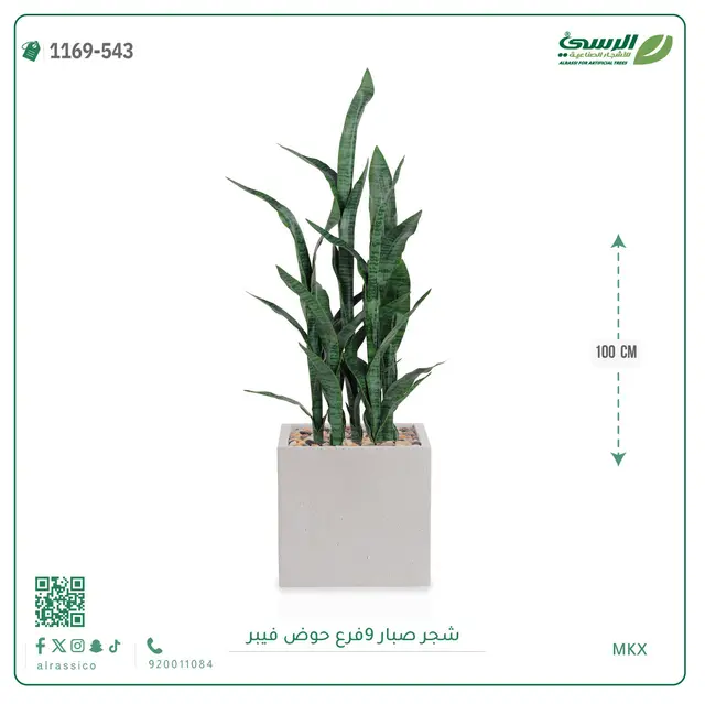  شجر صبار صناعية ( ارتفاع 100 سم ) حوض فيبر 
