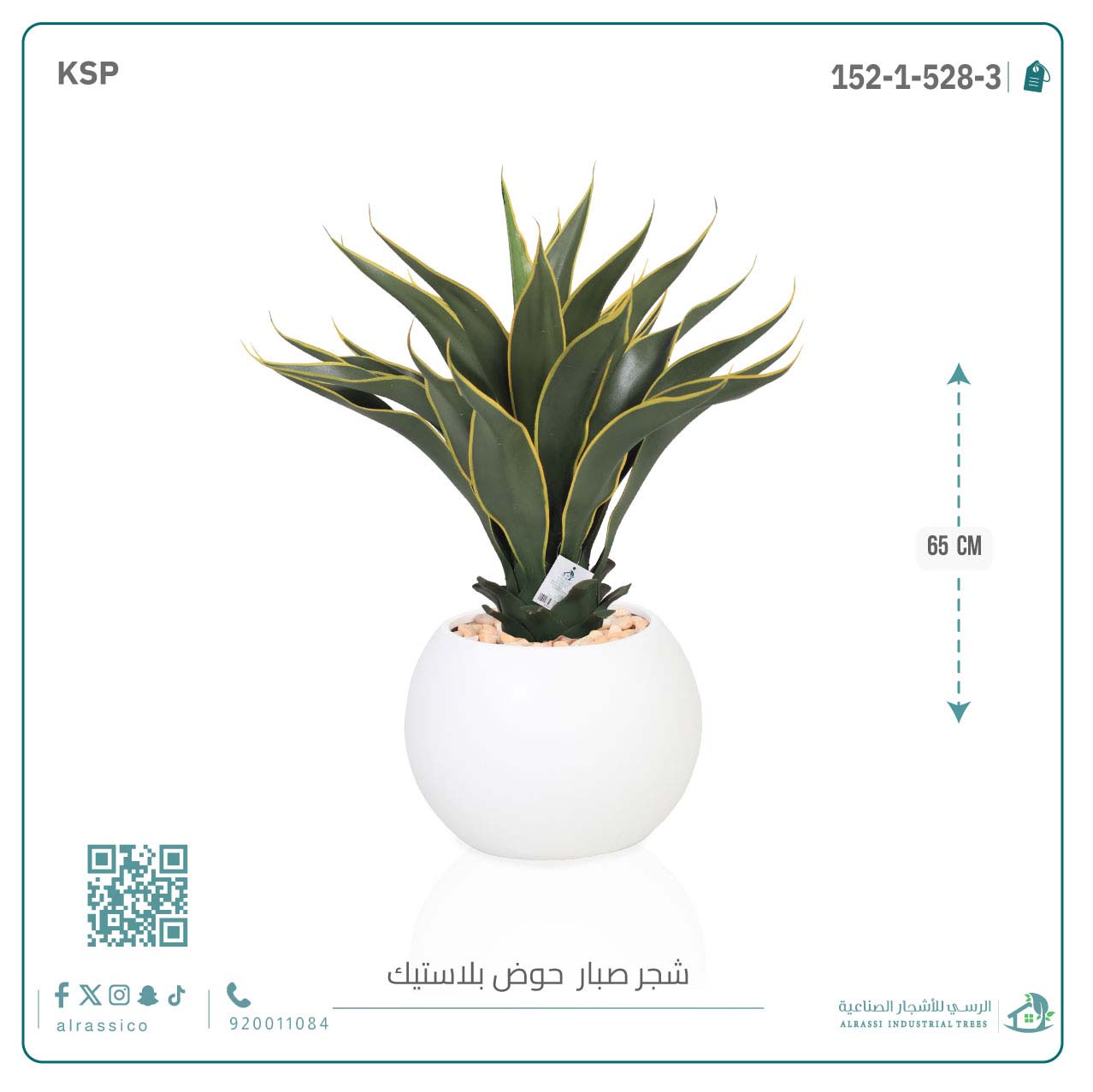  صبار ذيل الثعلب الصناعي بمركن بلاستيك دائرى   