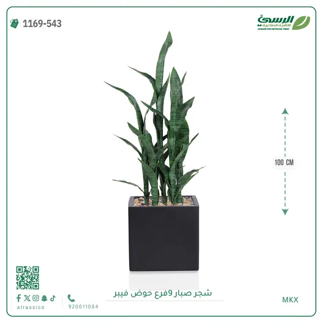  شجر صبار صناعية ( ارتفاع 100 سم ) حوض فيبر 