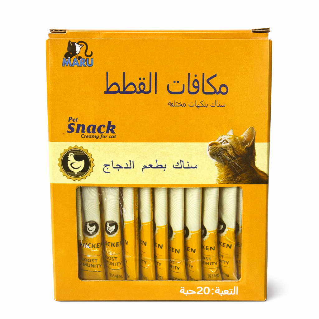  مارو مكافاة كريمية بنكهة الدجاج للقطط - 20حبة 