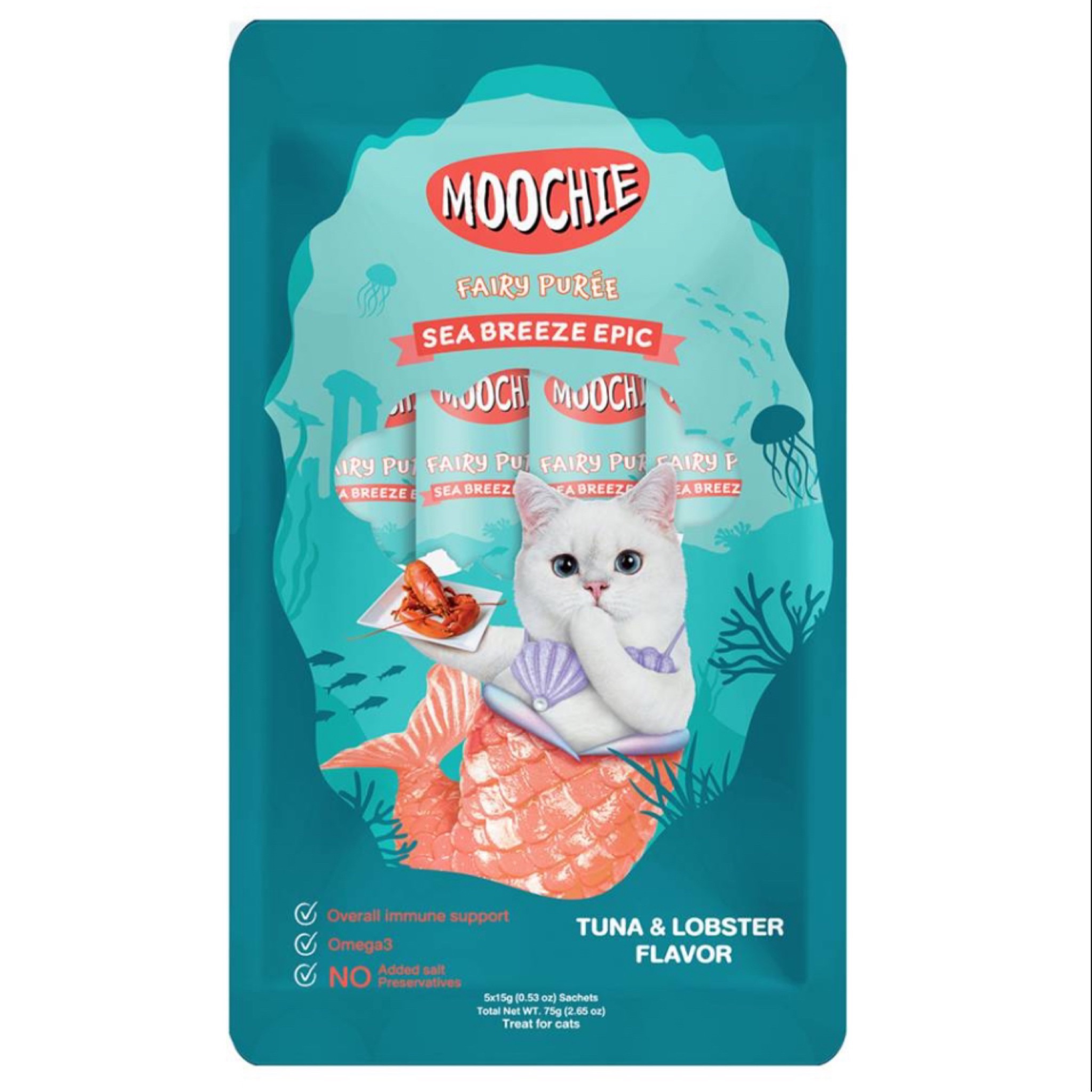  موتشي مكافاة بنكهة التونا و سمك البونيتو للقطط 5*15غ 