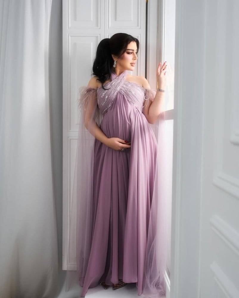 فستان حوامل فخم للسهرات - 3XL