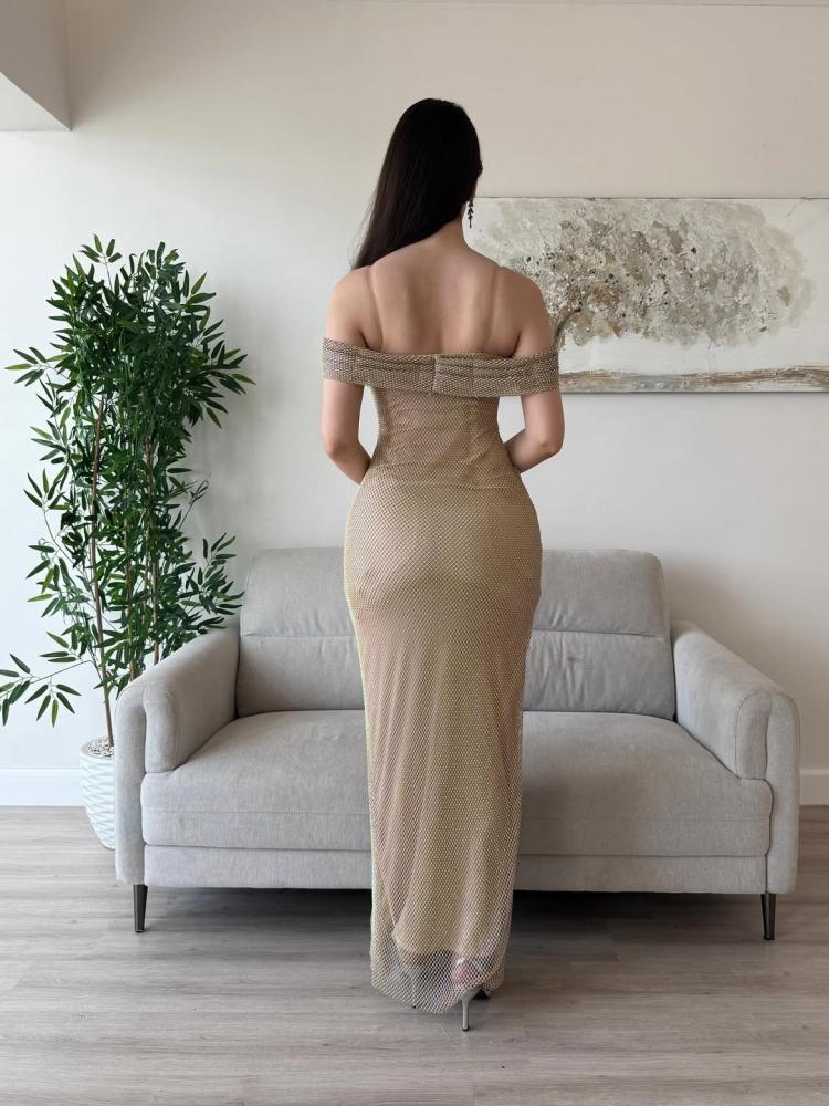 فستان سهره انيق بقصة اوف شولدر - XXXL/16