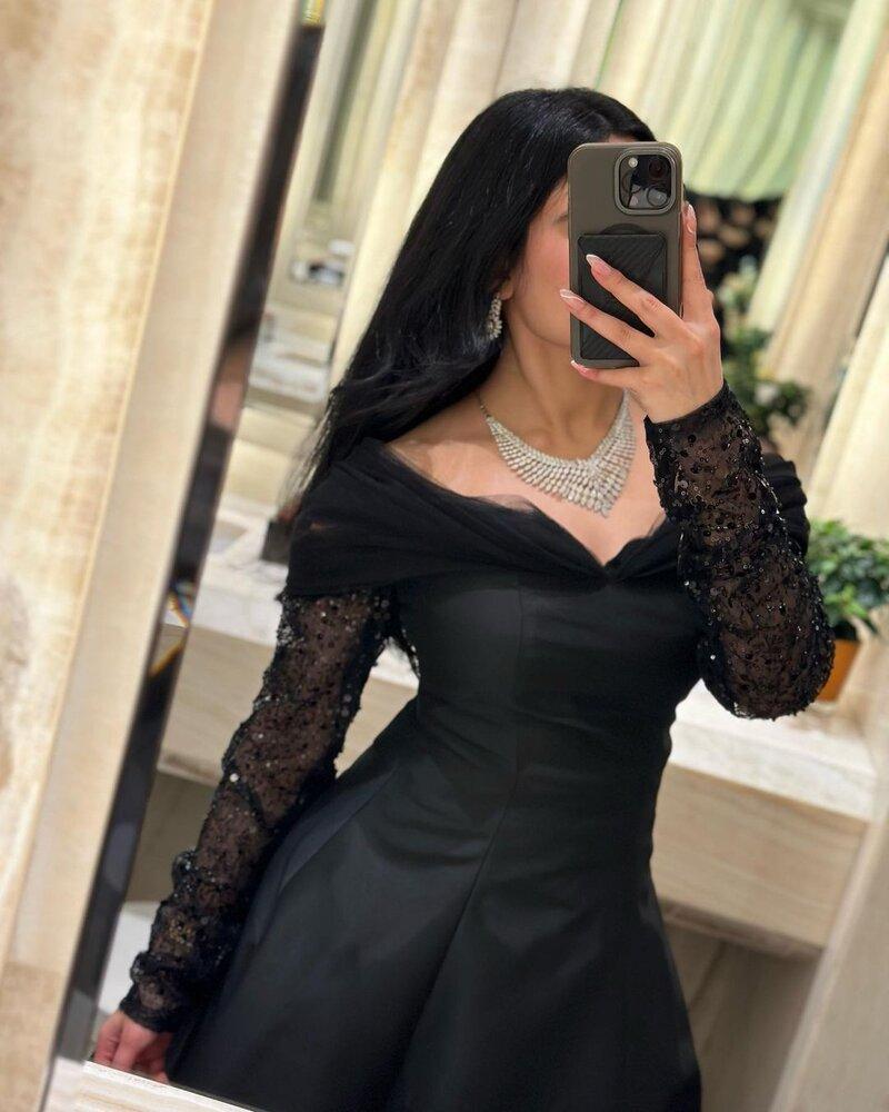 فستان سهره ميكادو انيق باكمام شك - XXXL/16