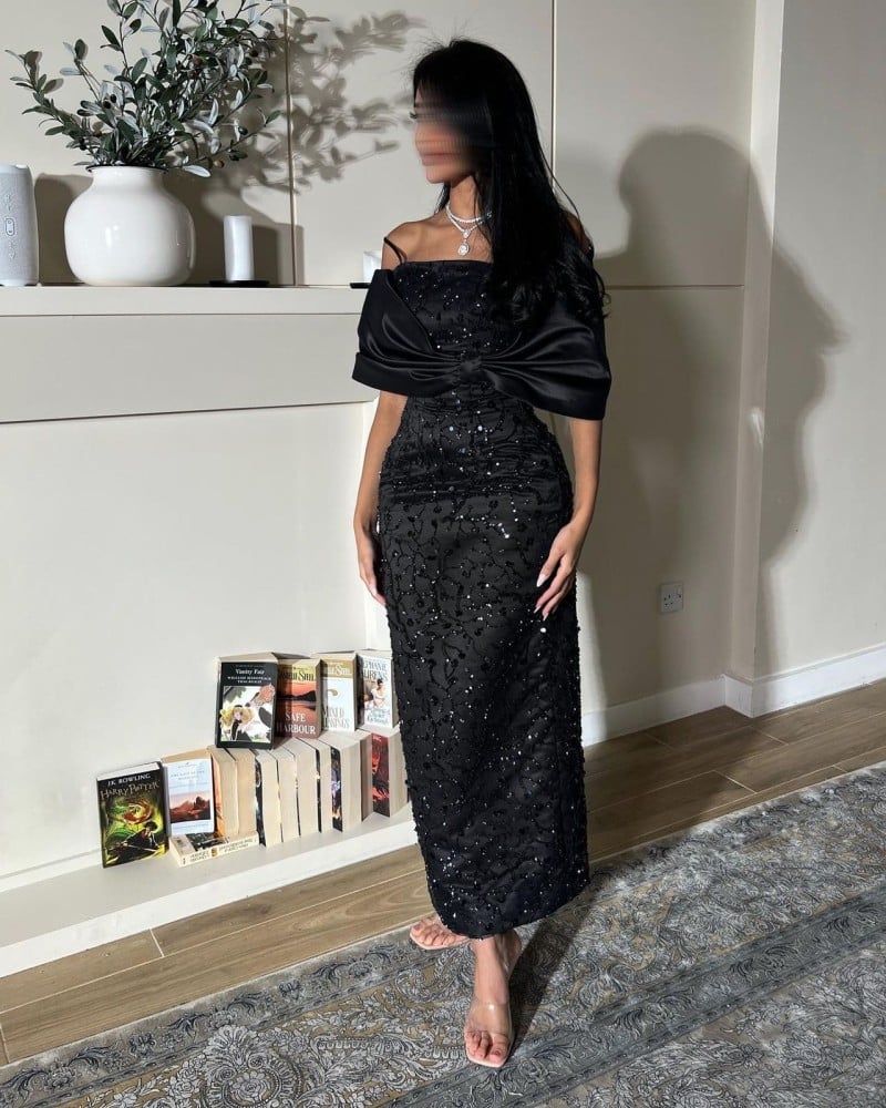 فستان اسود Aljawhara 3329 اسود - XXXL