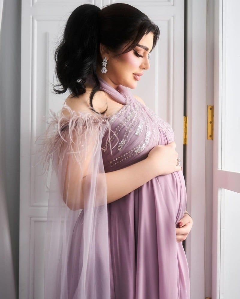 فستان حوامل فخم للسهرات - 3XL