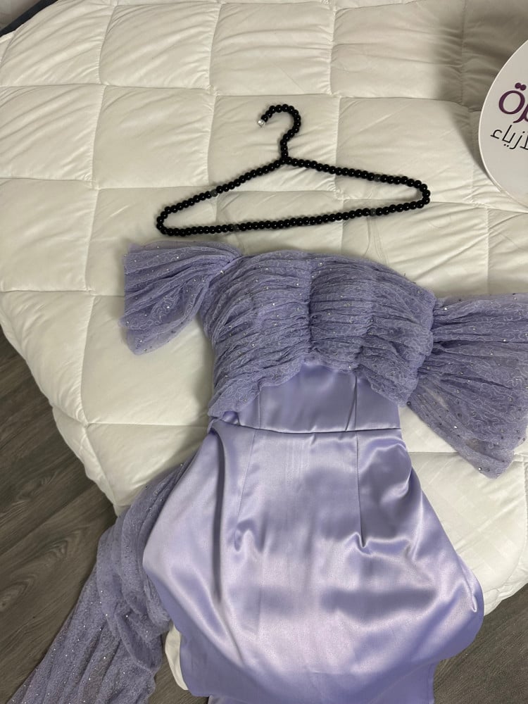 فستان سهره فخم ماسك عالجسم بشال من الجنب - XXXL