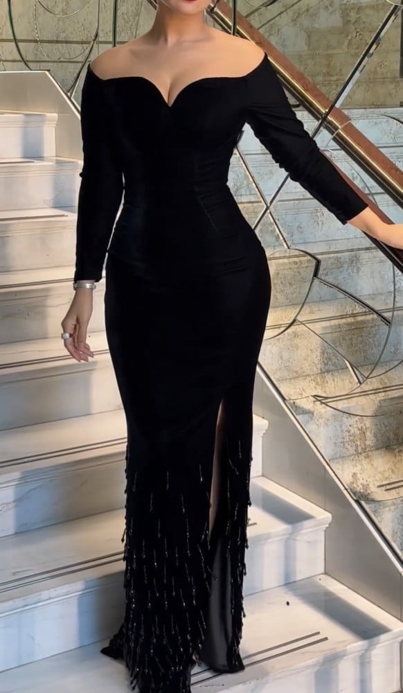 فستان مخمل انيق - XXXL/16