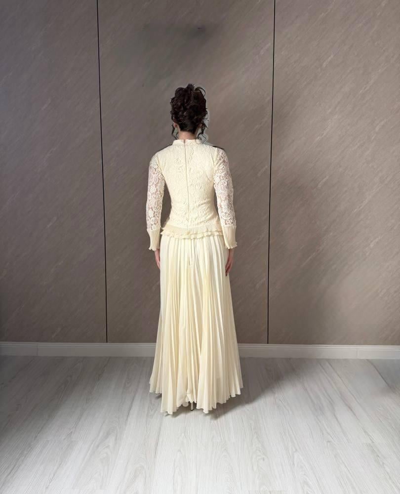 فستان عيد انيق بأكمام دانتيل طويلة - XXXL/16 - تغليف 14