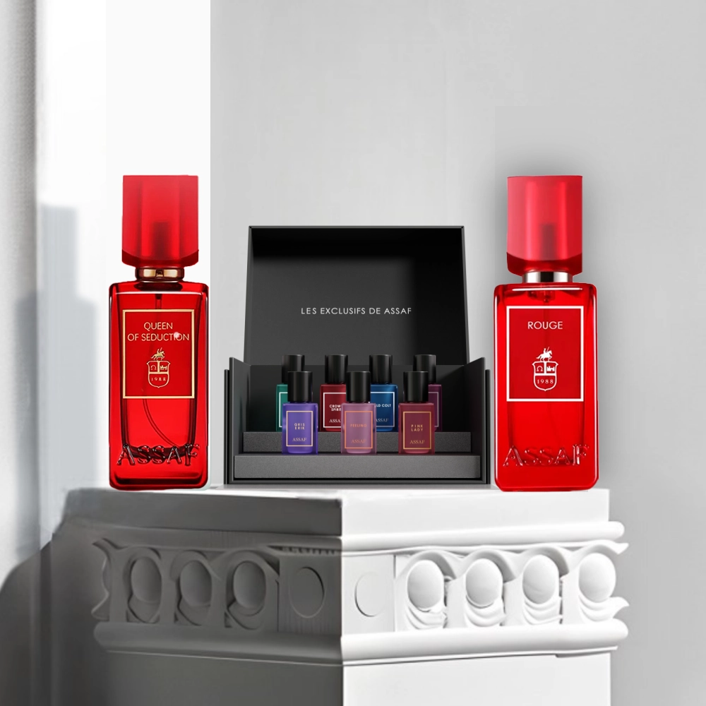 عطر روج  وعطر كوين مع 7 عينات عطور عساف