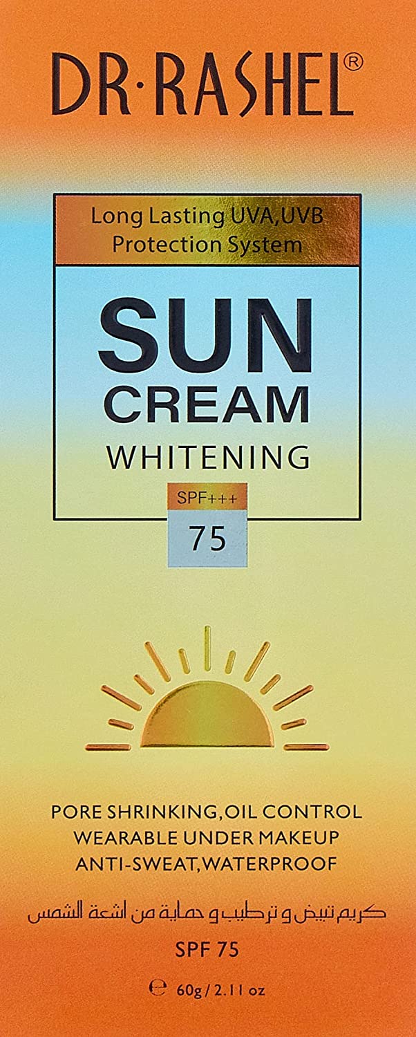 Sun cream for whitening and moisturizing, SPF 75