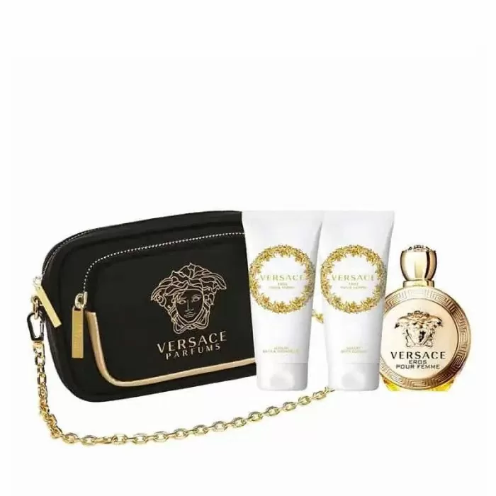 عطر فيرساتشي إيروس بور فيم أو دو برفيوم سبراي 100 مل، مجموعة 4 قطع