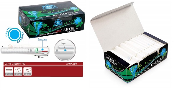 menthol capsule cigarette tubes Filtered tubes CARTEL 100 CAPSULE