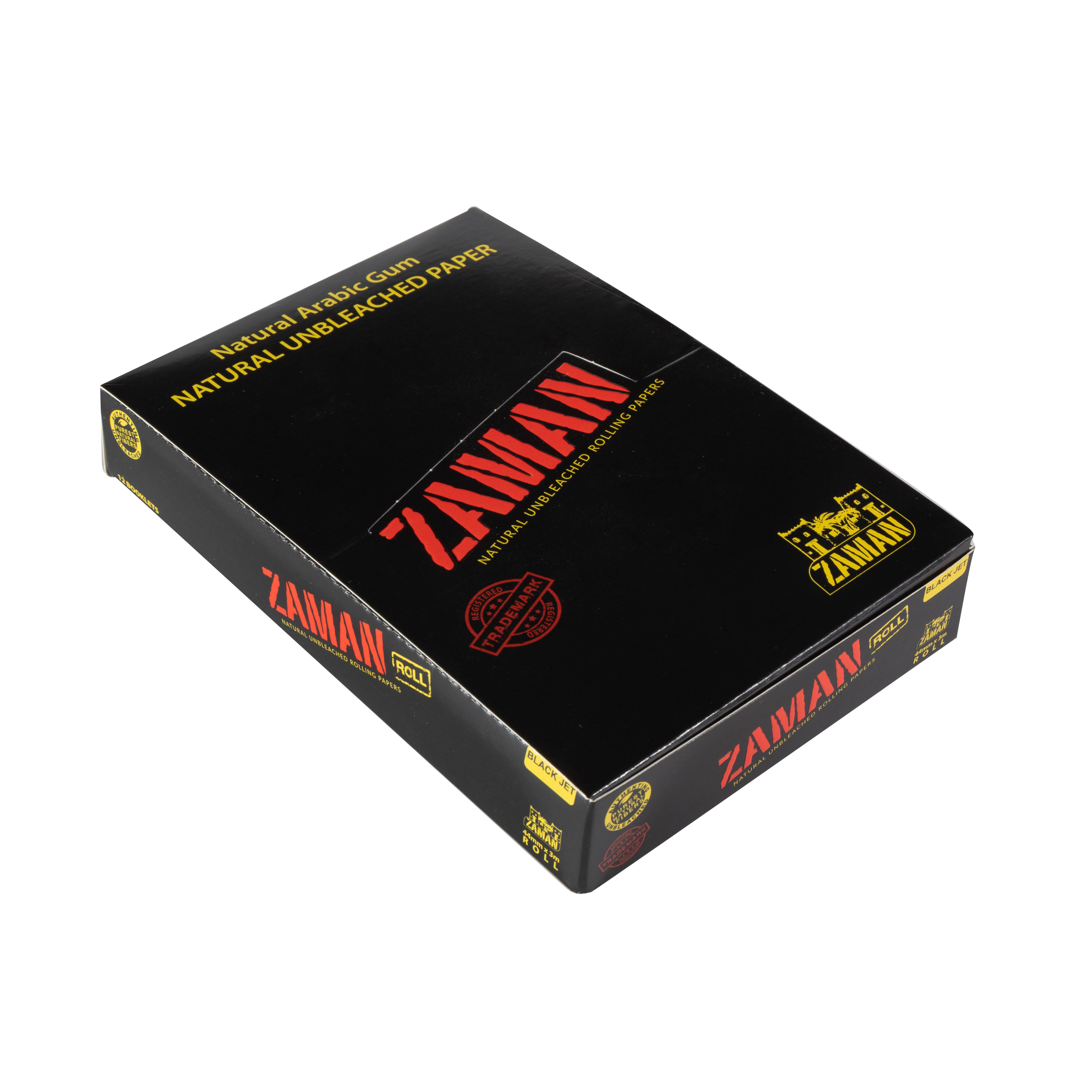  Zaman Rolling paper black jet Roll 1 1/4 Box  