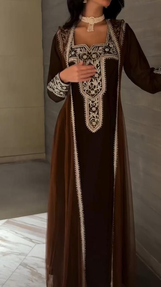  فستان سهرة بقطعتين خرز كمبيوتر من ROSE FASHION  