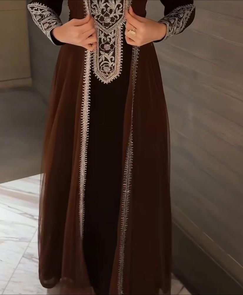  فستان سهرة بقطعتين خرز كمبيوتر من ROSE FASHION  
