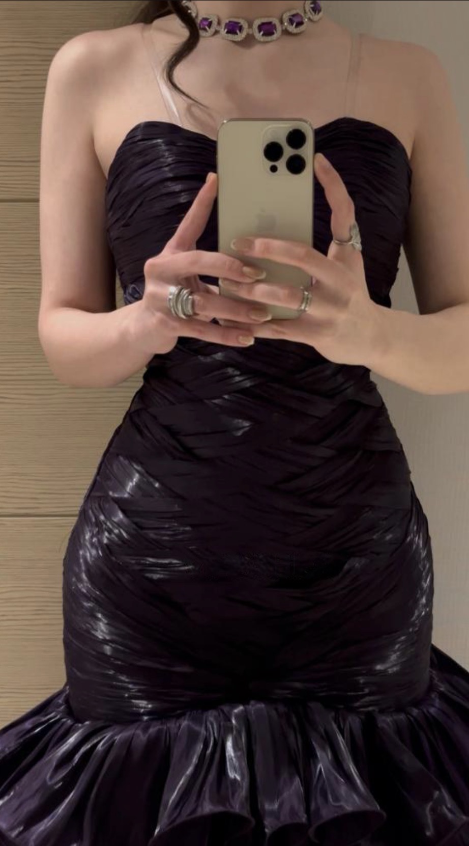  فستان سهره طبقات بلون ليلكي 