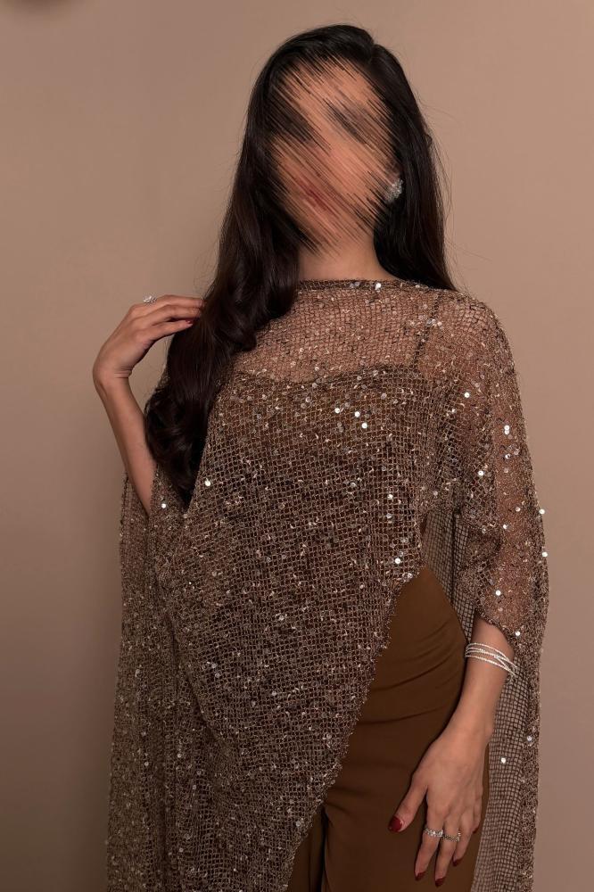  طقم سهرة بنطال مع كاب طويل 