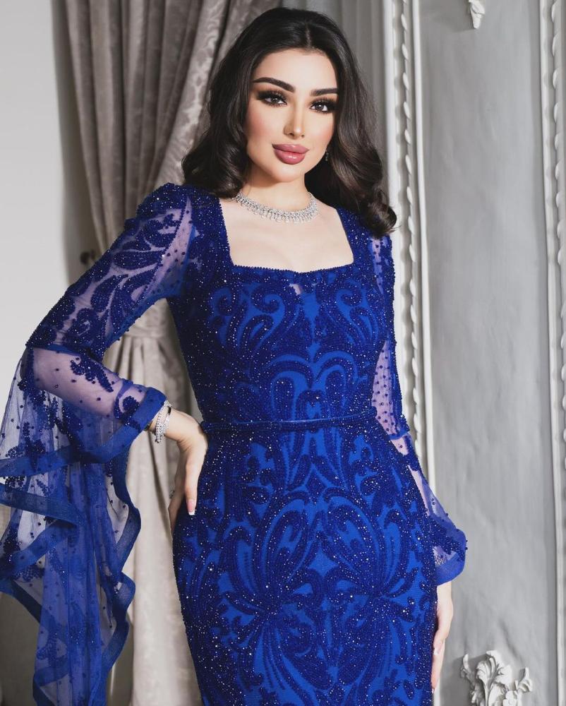  فستان سهره تطريز كمبيوتر فصوص 