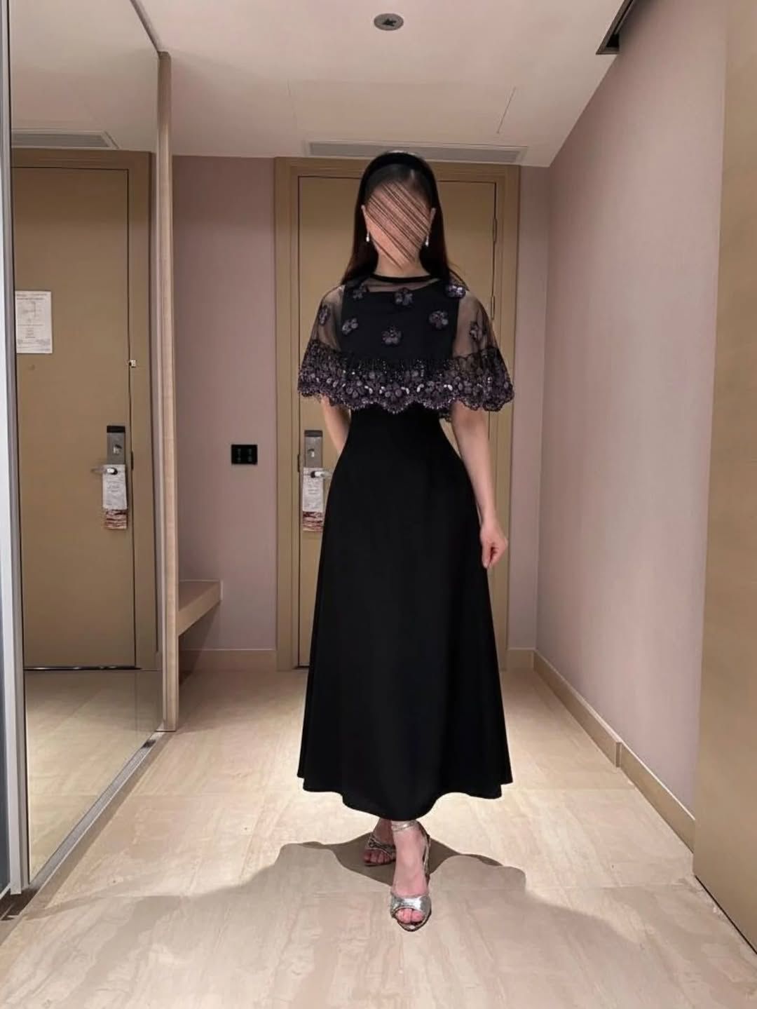  فستان سهرة باربي المزين بالكلفه المطرزه خرز من ROSE FASHION  