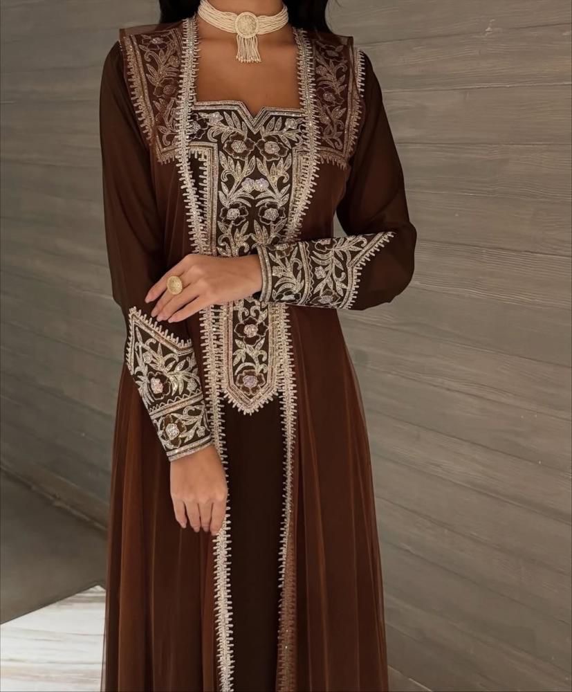  فستان سهرة بقطعتين خرز كمبيوتر من ROSE FASHION  