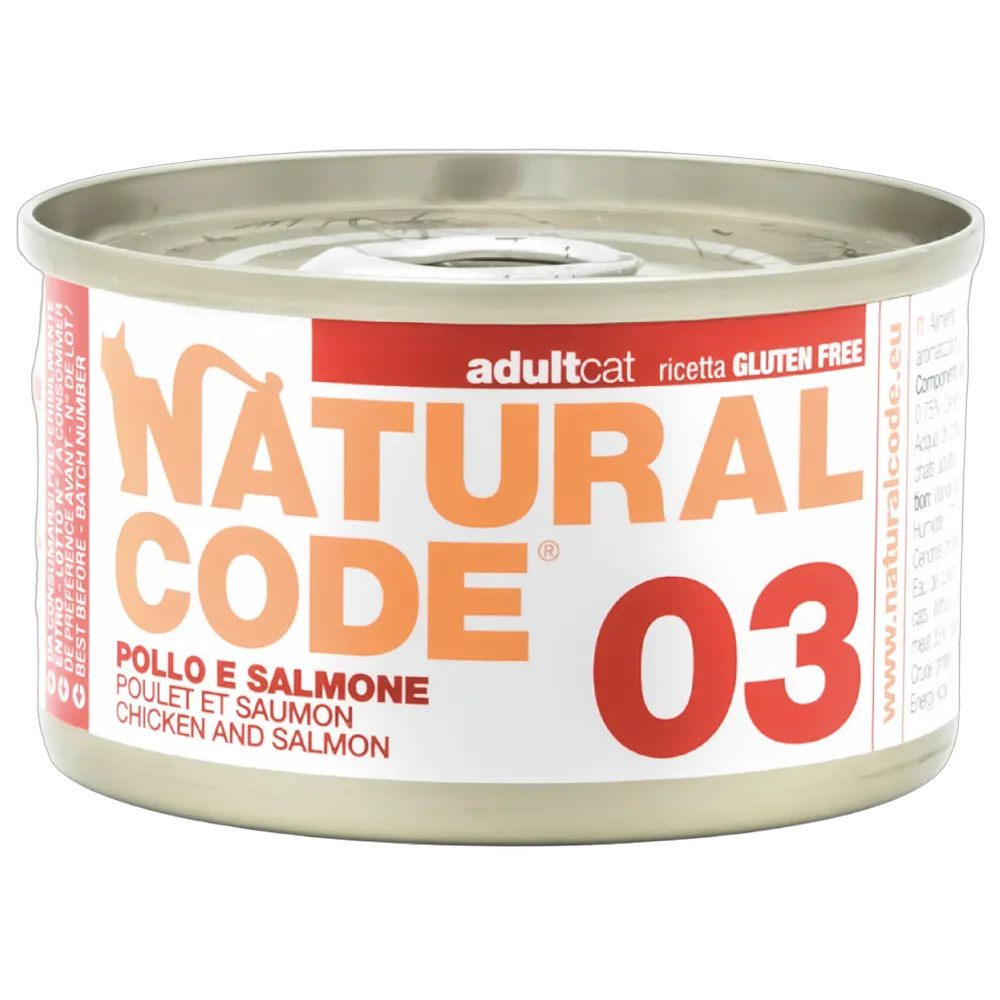 Natural Code 03 Cans Chicken & Salmon for Cats 85g