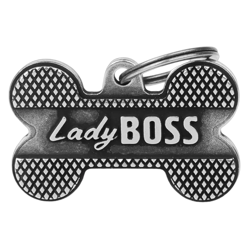 MF Tags L BONE BRONX LADY BOSS ANTIQUE SILVER