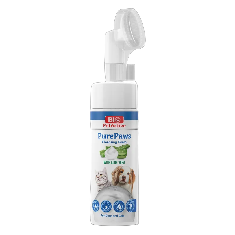 Bio PetActive Pure Paws Cleansing Foam with Aloe Vera for Cats & Dogs 150ml