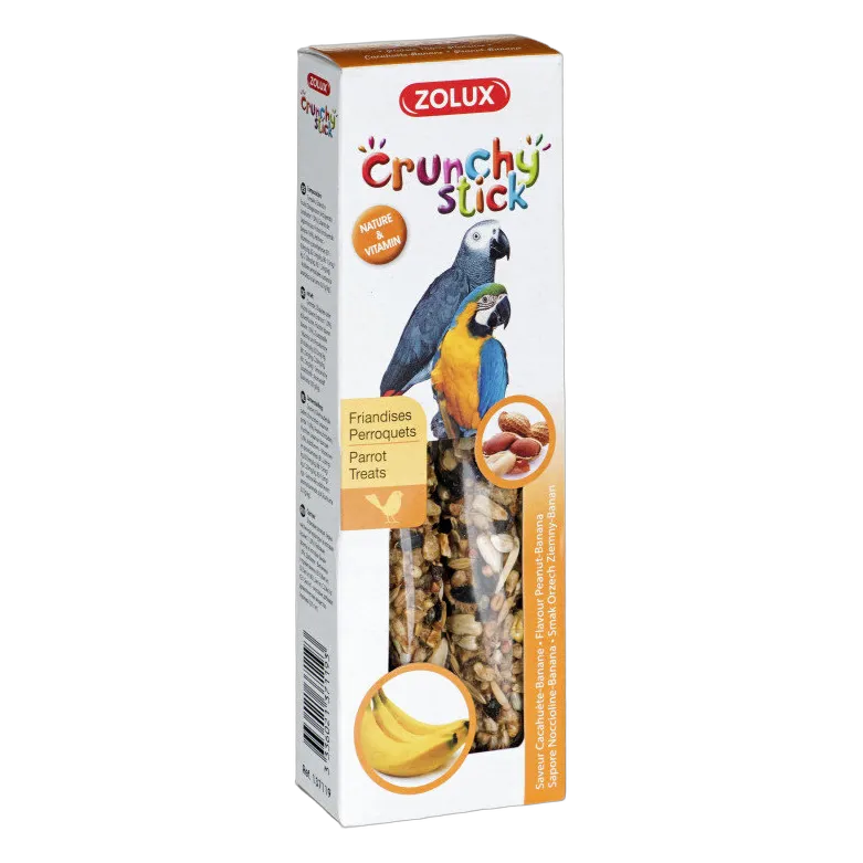 Zolux Crunchy Stick For Parrot Peanut and Banana 115 g