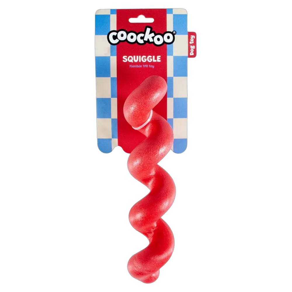 Coockoo Dog Toy Squiggle 26,5x5,7cm Red