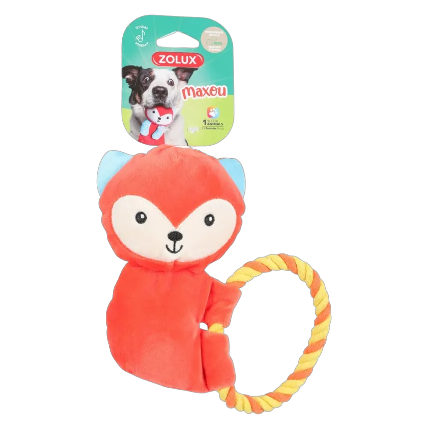 Zolux Maxou Plush Toy Rope Orange Toy