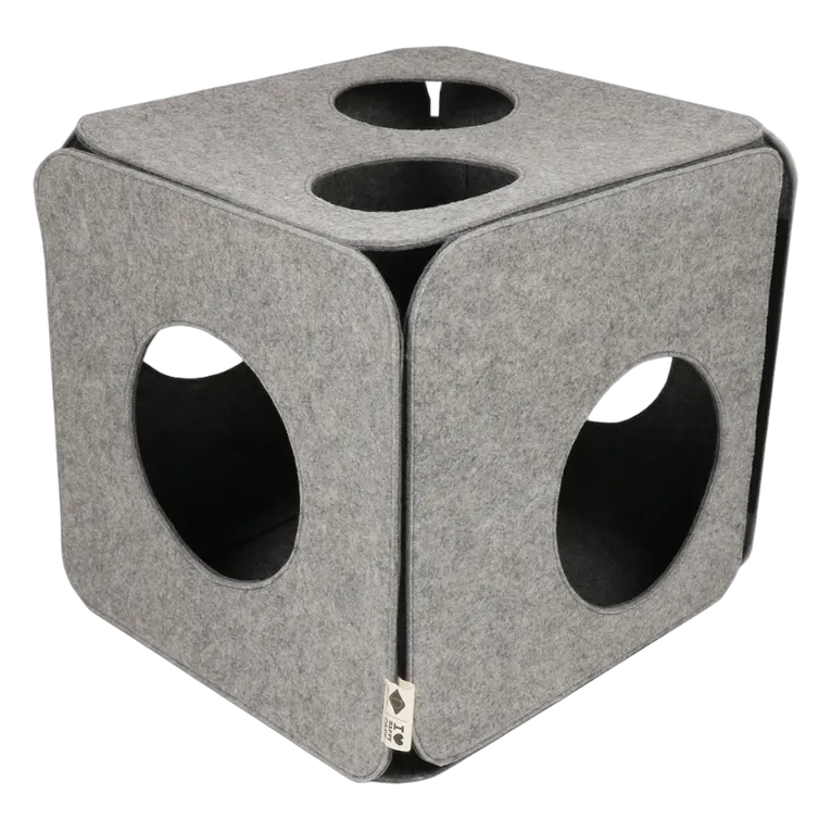 I Love Happy Cats NALA Felt play cube 40x40x40cm grey