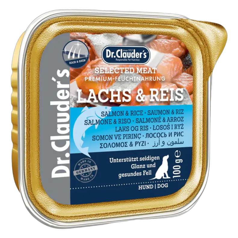 Dr.Clauders Selected Meat Bowls Salmon & Rice for Dogs 100g