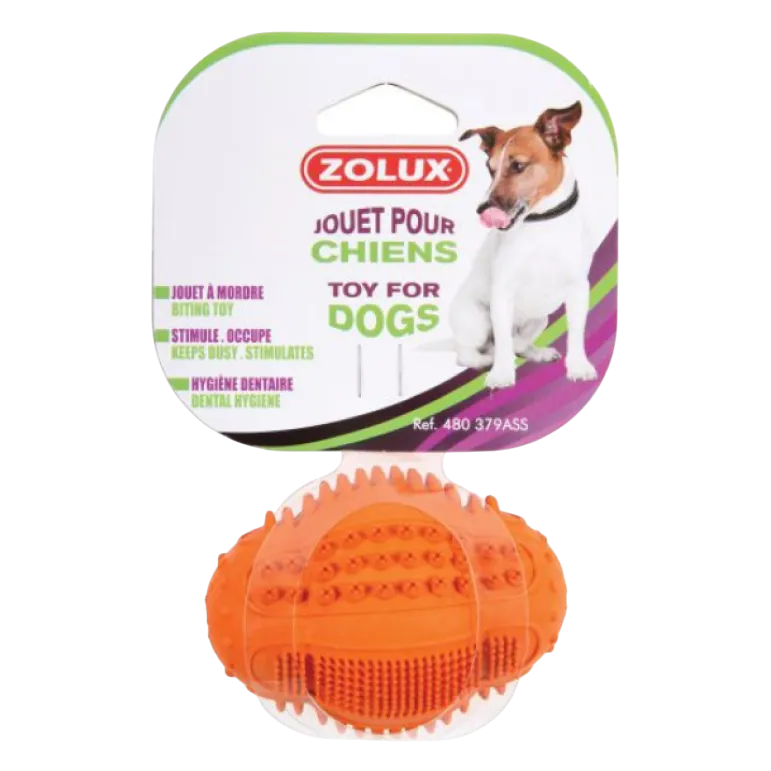 Zolux RUBBER TOY OVAL DENTAL BALL Mixed colors 6CM