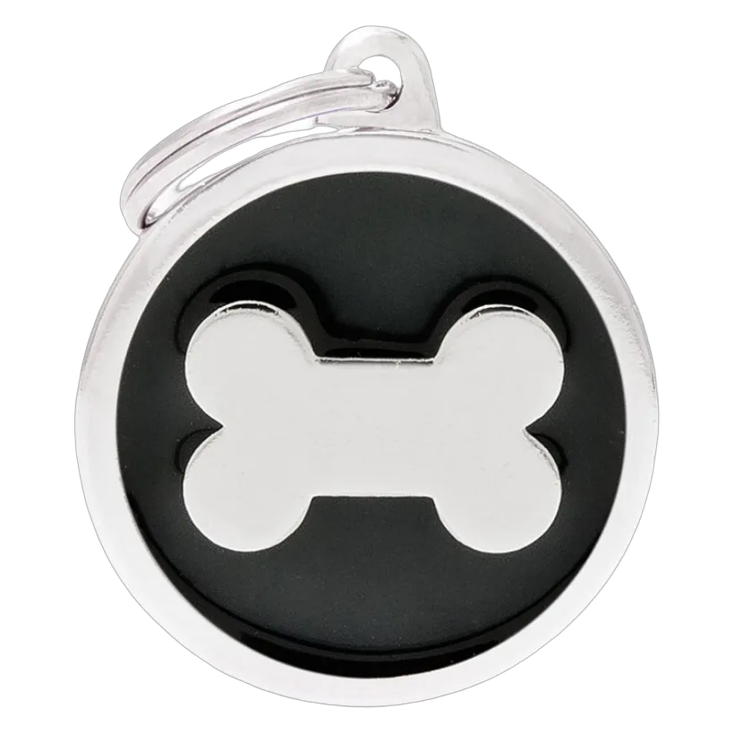 MF Tags BLACK BIG CIRCLE BONE