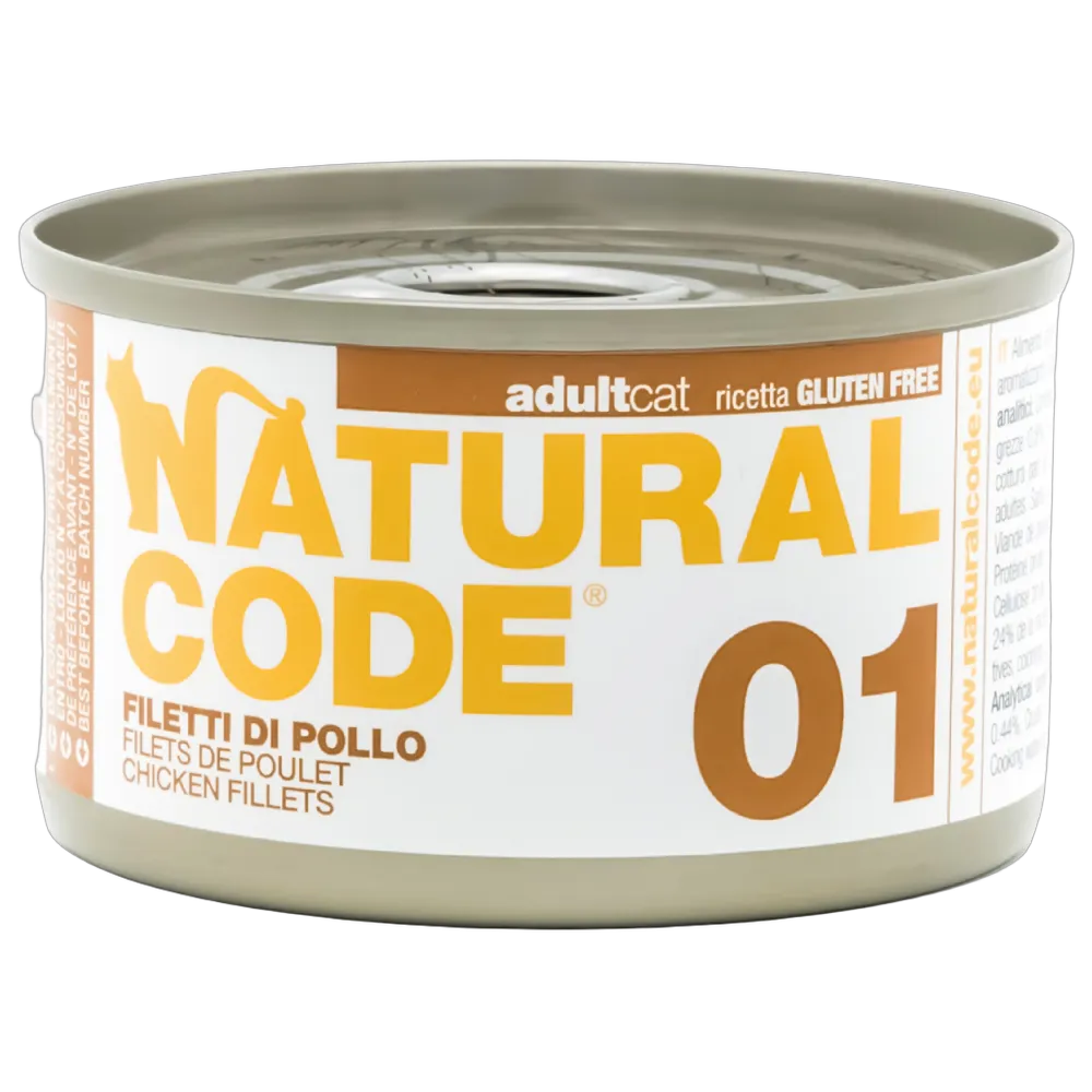 Natural Code 01 Cans Chicken Fillets for Cats 85g