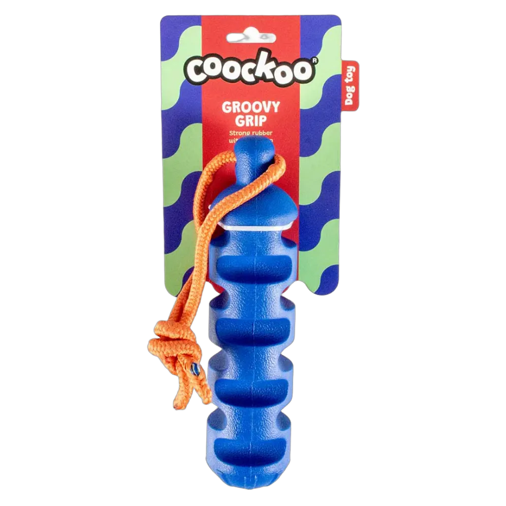 Coockoo Dog Toy Groovy Grip 40x5,7x5,7cm Blue & Orange