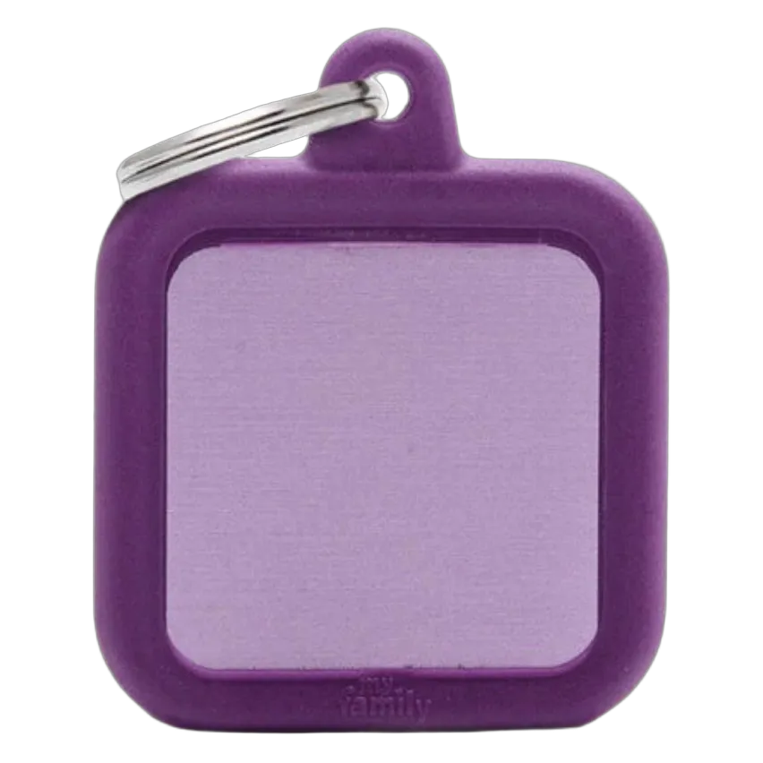 MF Tags PURPLE SQUARE ALU PURPLE RUBBER