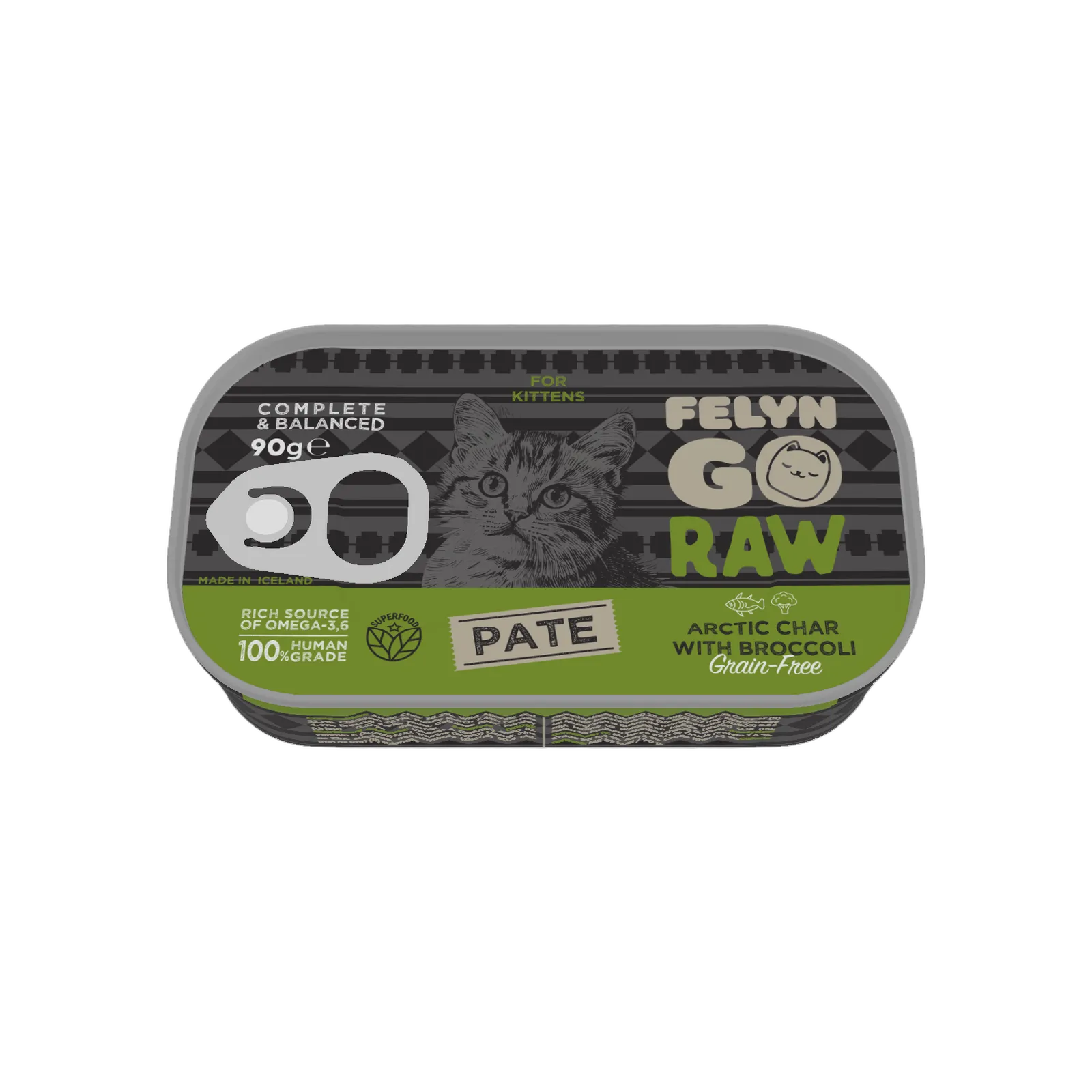 Felyn Go Raw C&B Arctic Char With Broccoli Pate For Kittens 90g