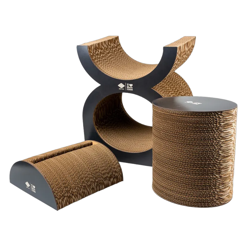 I Love Happy Cats Cardboard scratcher playground 40x30x46.6cm Brown/Black