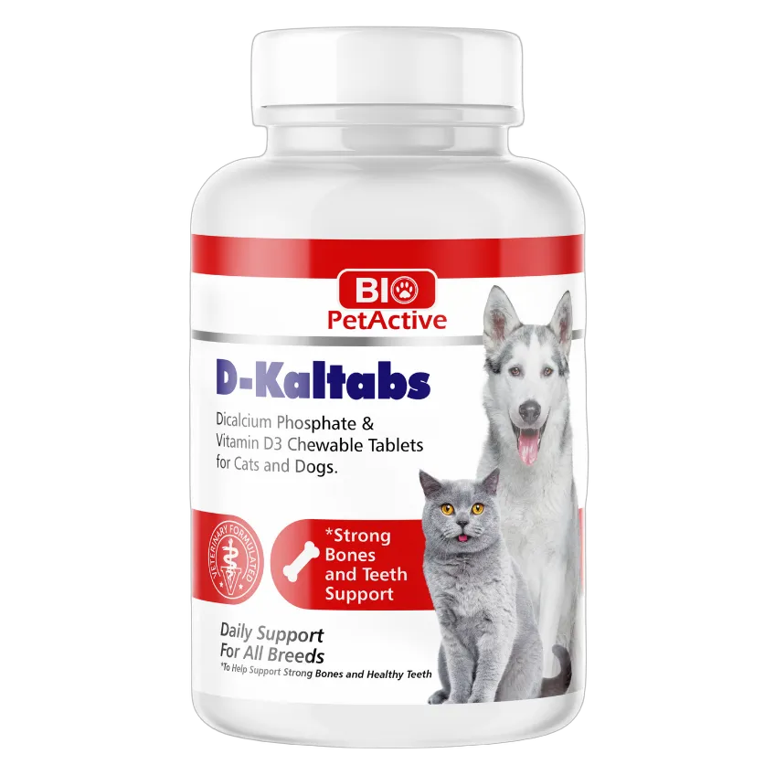 Bio PetActive D-Kaltabs Bones and Teeth Support for Cats & Dogs 84 Tablets 126g